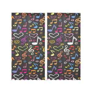 Music Notes Pattern Print Design 02 Gauze Curtain