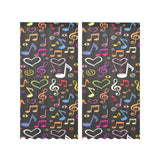 Music Notes Pattern Print Design 02 Gauze Curtain