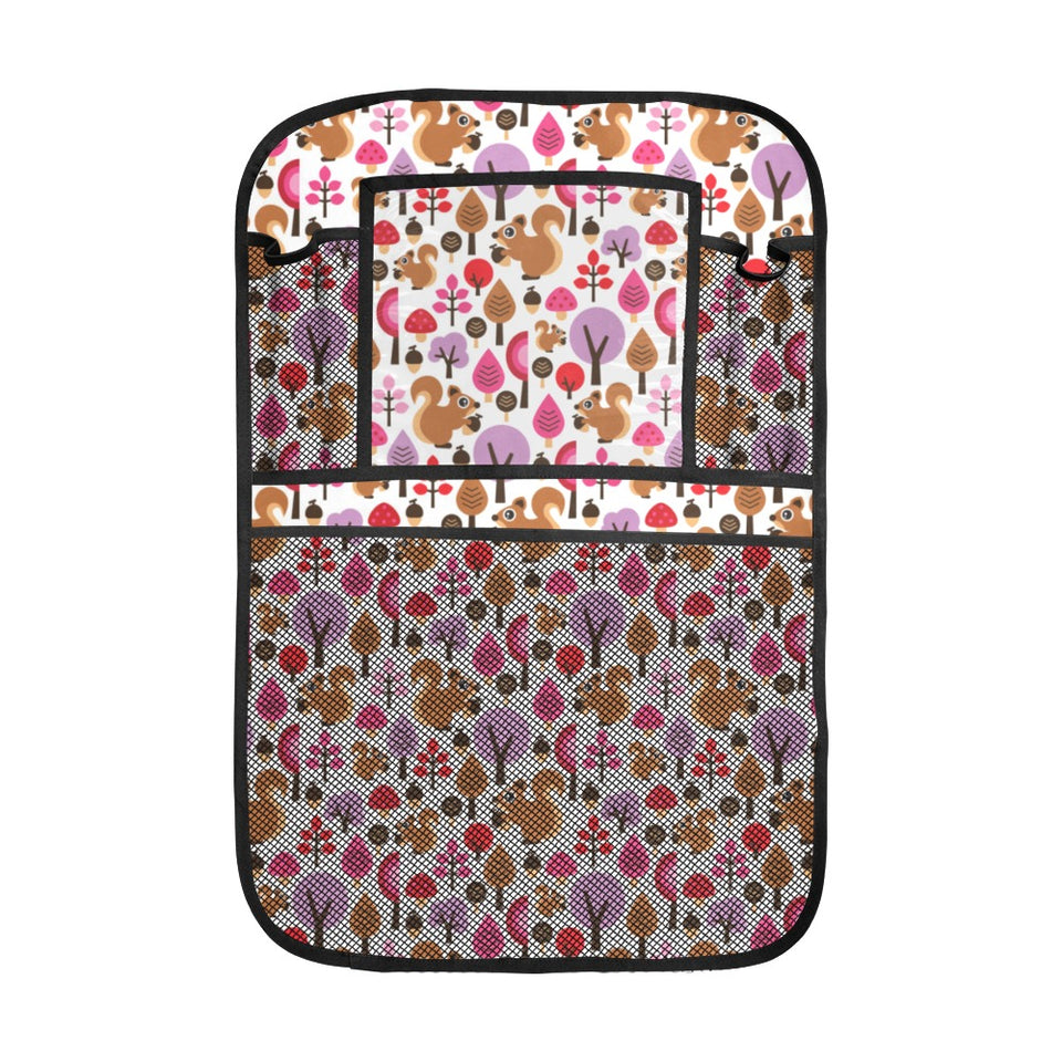 Squirrel Pattern Print Design 02 Car Seat Back Organizer