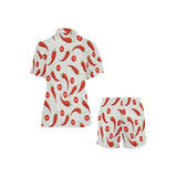 Chili pattern Women's V-Neck Short Pajama Set