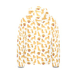 Golden Retriever Pattern Print Design 05 Kids' Boys' Girls' Padded Hooded Jacket