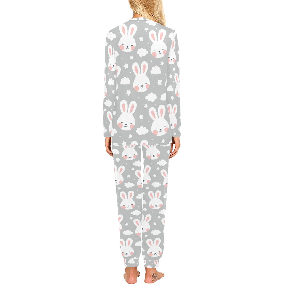Rabbit cloud Pattern Women's All Over Print Pajama Set