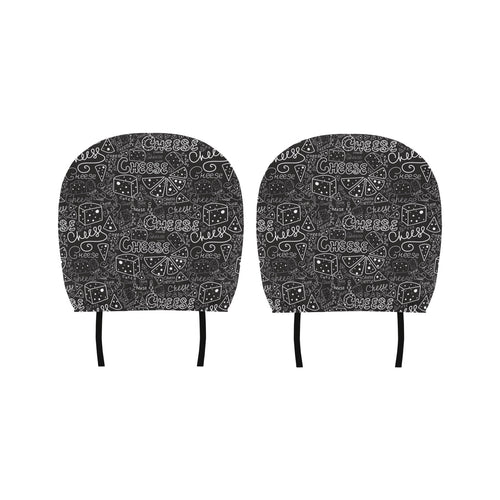 Handwritten cheese pattern Car Headrest Cover