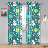 Snowman bird decorative elements christmas pattern Gauze Curtain