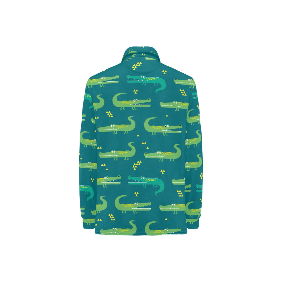 Crocodile pattern Women's Long Sleeve Polo Shirt