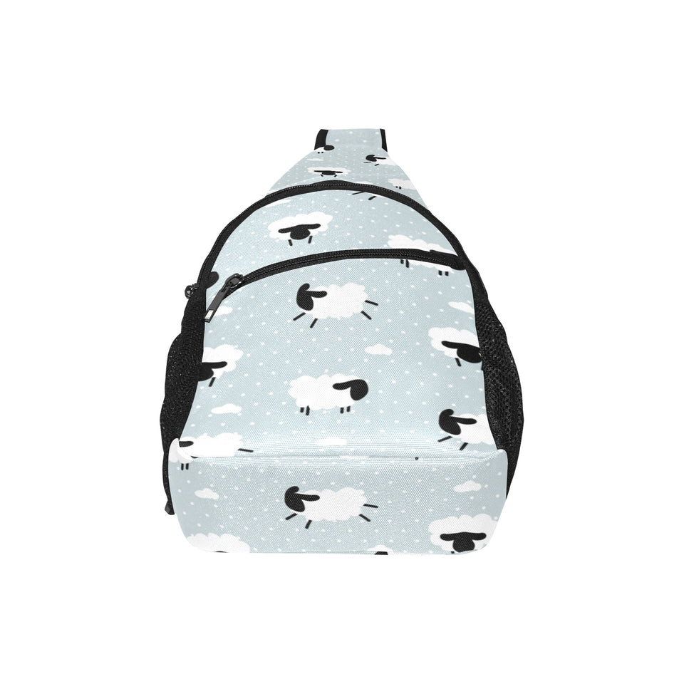 Sheep polka dot cloud pattern All Over Print Chest Bag