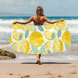 lemon design pattern Beach Towel