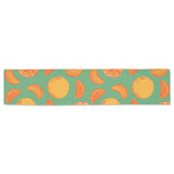 orange fruit pattern green background Table Runner