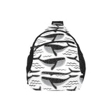 Black whale pattern All Over Print Chest Bag