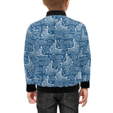 Hand drawn sailboat pattern Kids' Boys' Girls' Bomber Jacket