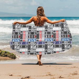 Skate Board Pattern Print Design 04 Beach Towel