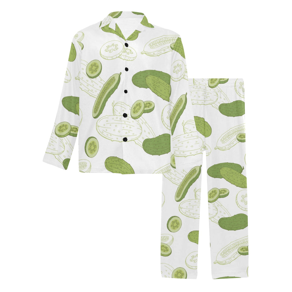 Cucumber sketch pattern Men's Long Pajama Set
