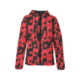 Casino Cards Suits Pattern Print Design 02 Women's Padded Hooded Jacket