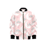 Cute moon cloud star pattern pink dot background Kids' Boys' Girls' Bomber Jacket