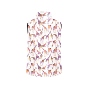 Giraffe Pattern Print Design 02 Women's Padded Vest