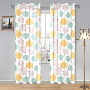 colorful onions white background Gauze Curtain