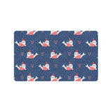 Cute sea lion seal christmas hat candy cane heart Doormat
