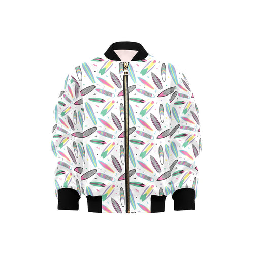 Surfboard Pattern Print Design 04 Kids' Boys' Girls' Bomber Jacket