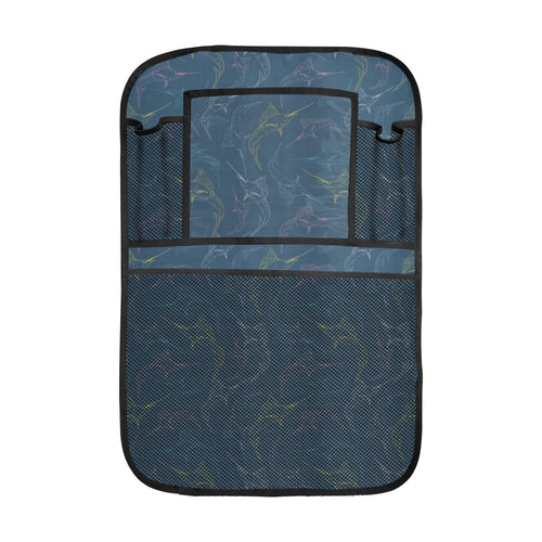 Swordfish Pattern Print Design 02 Car Seat Back Organizer