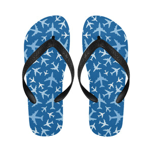 Airplane pattern in the sky Unisex Flip Flops