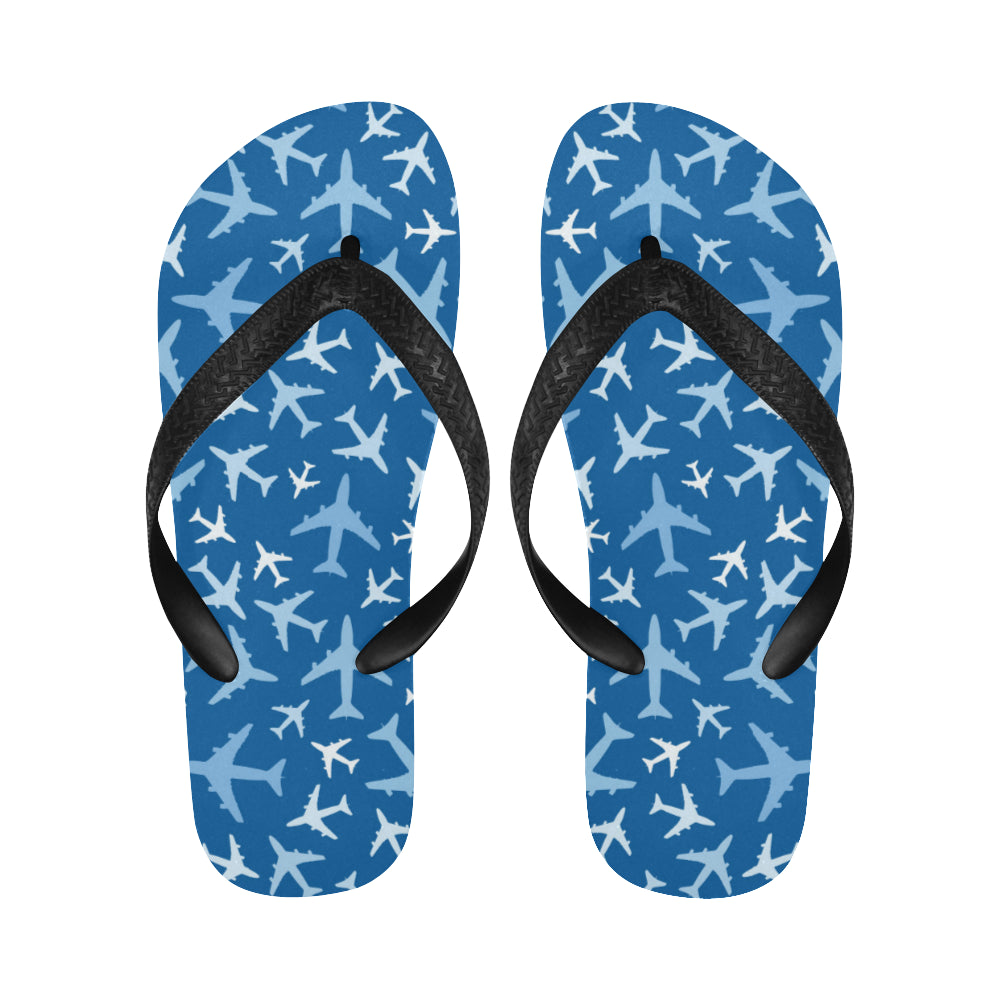 Airplane pattern in the sky Unisex Flip Flops