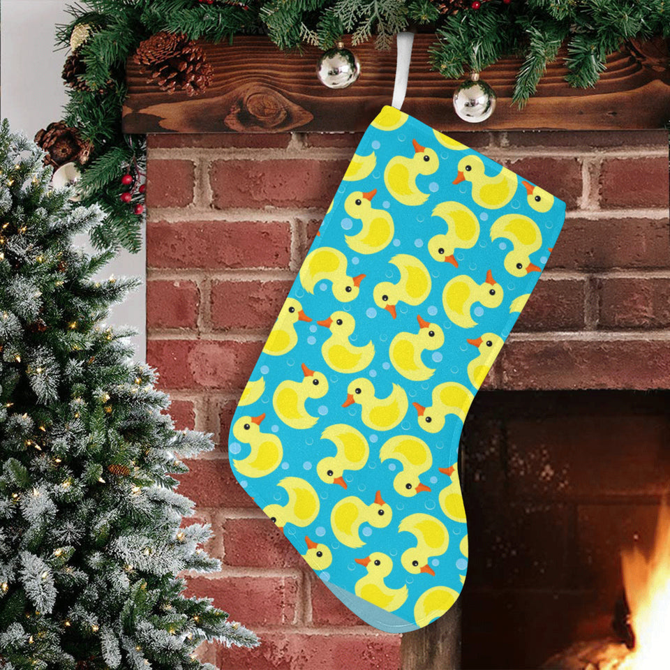 Duck Toy Pattern Print Design 04 Christmas Stocking