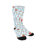 Bowling ball bowling pins blue blackground Crew Socks