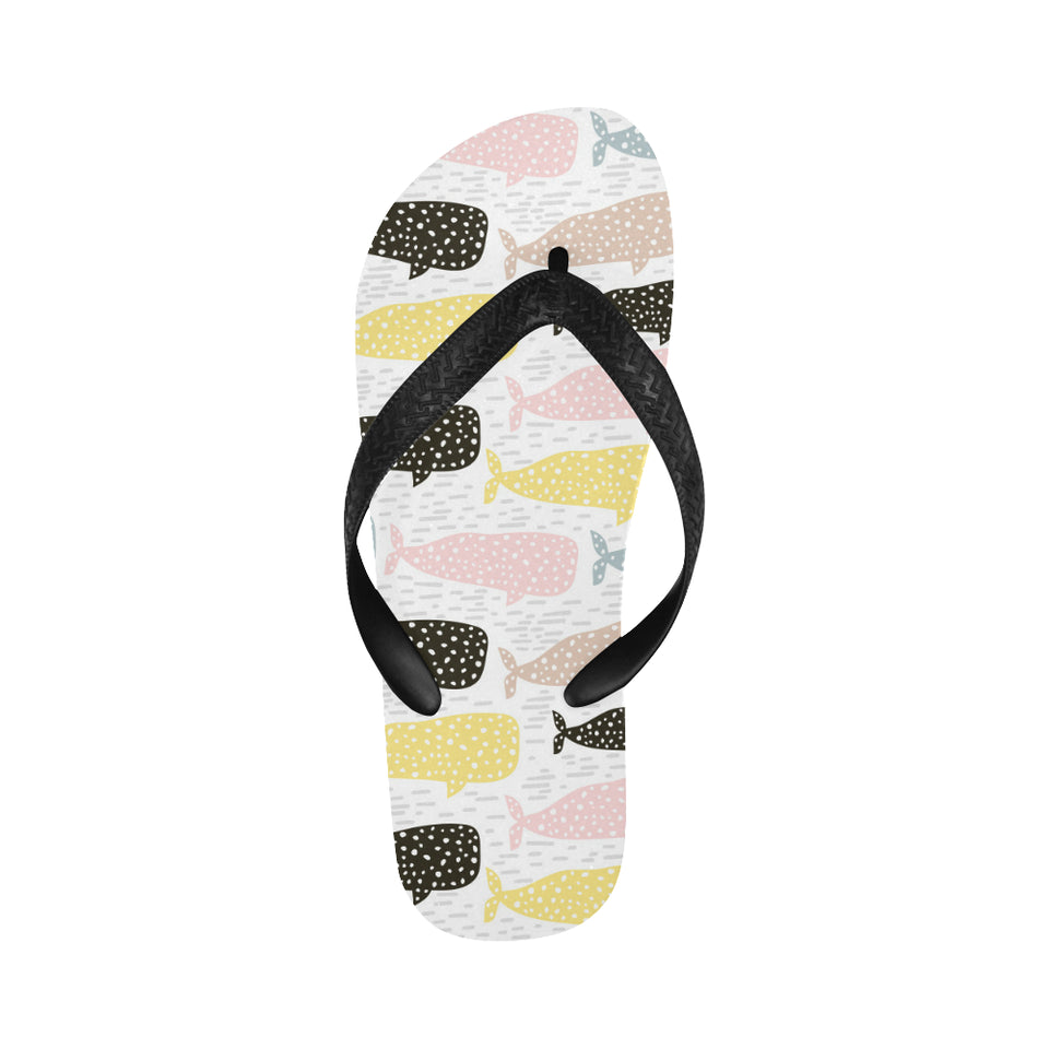 Whale dot pattern Unisex Flip Flops