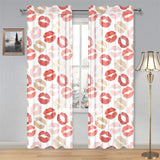 Lips Pattern Print Design 04 Gauze Curtain