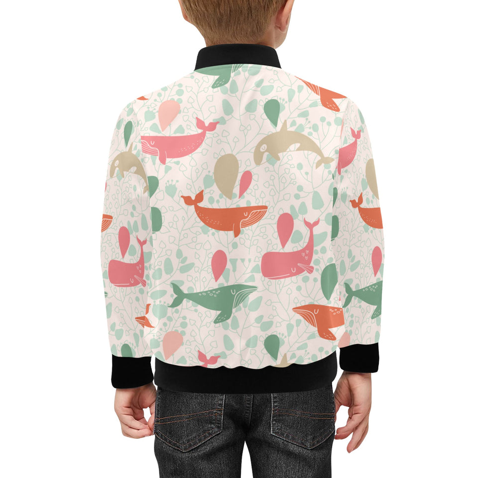 Cute whale pattern Kids' Boys' Girls' Bomber Jacket