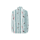 Crows christmas hat scarf Women's Long Sleeve Polo Shirt