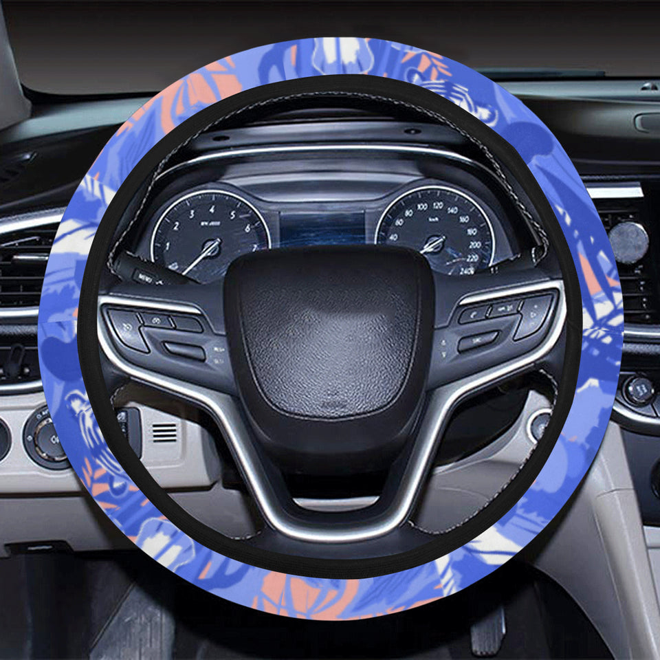 white bengal tigers pattern Car Steering Wheel Cover