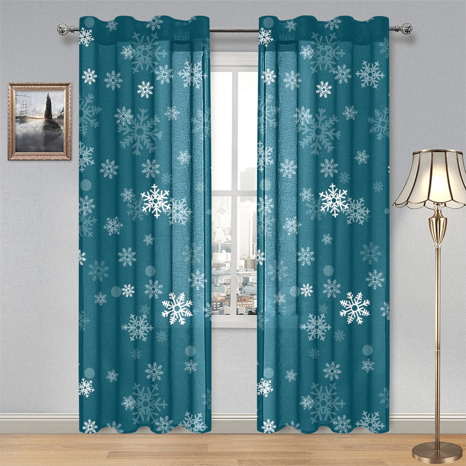 Snowflake pattern dark background Gauze Curtain