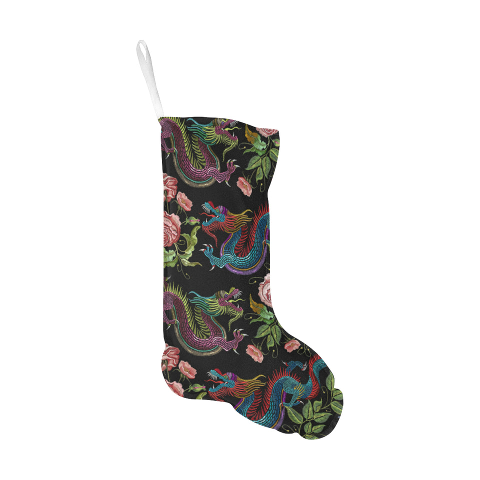 Dragons flower pattern Christmas Stocking