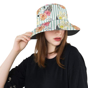 Colorful orchid flower pattern Unisex Bucket Hat