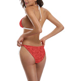 strawberry pattern red background Sexy Bikinis Two-Piece Swimsuits