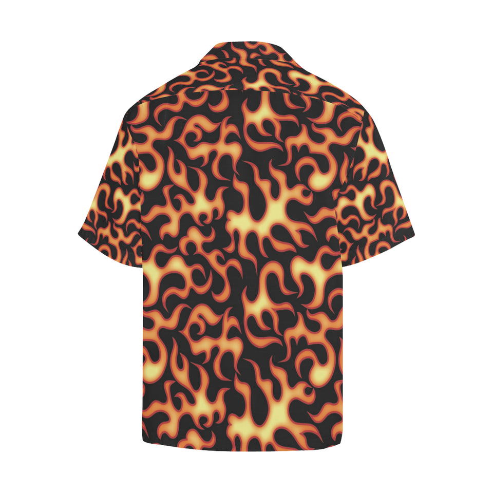 Fire flame dark pattern Men's All Over Print Hawaiian Shirt