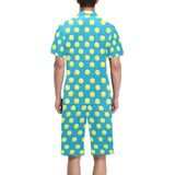 Tennis Pattern Print Design 05 Men's V-Neck Short Pajama Set