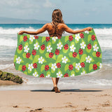 Ladybug Pattern Print Design 01 Beach Towel