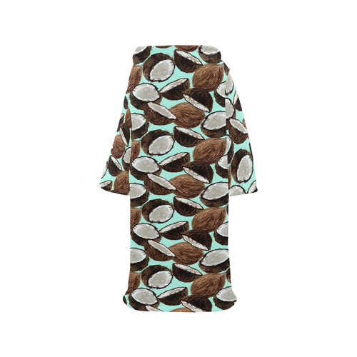 Coconut Pattern Print Design 03 Blanket Robe with Sleeves