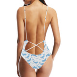 Blue whale pattern Women's One-Piece Swimsuit