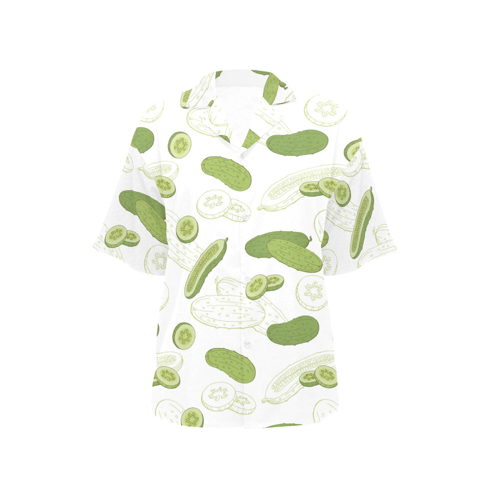 Cucumber sketch pattern Women's All Over Print Hawaiian Shirt