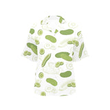 Cucumber sketch pattern Women's All Over Print Hawaiian Shirt