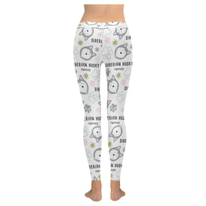 Siberian Husky design pattern Women's Legging Fulfilled In US