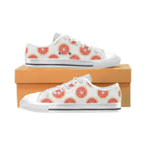Grapefruit pattern Men's Low Top Shoes White