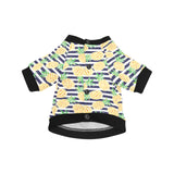 Pineapples pattern striped background All Over Print Pet Dog Round Neck Fuzzy Shirt
