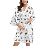 Chihuahua dog pattern Women's Short Kimono Robe