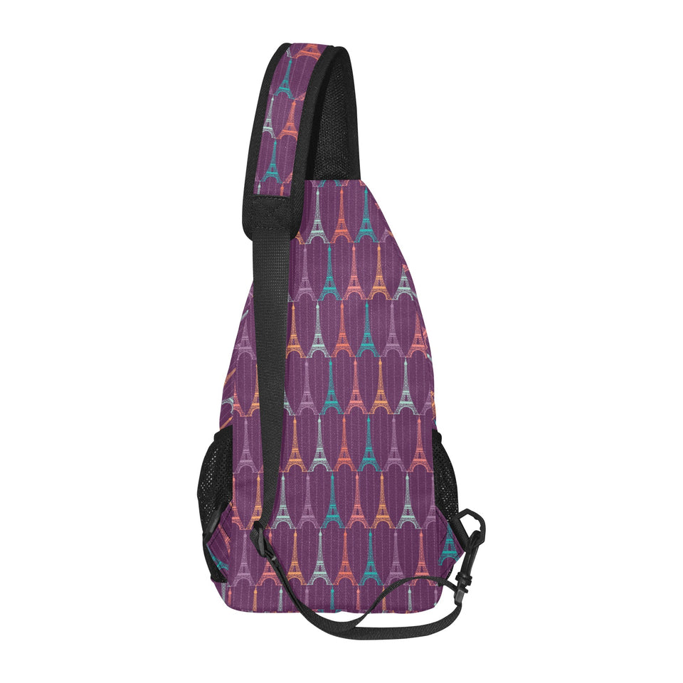 Eiffel Tower Pattern Print Design 05 All Over Print Chest Bag