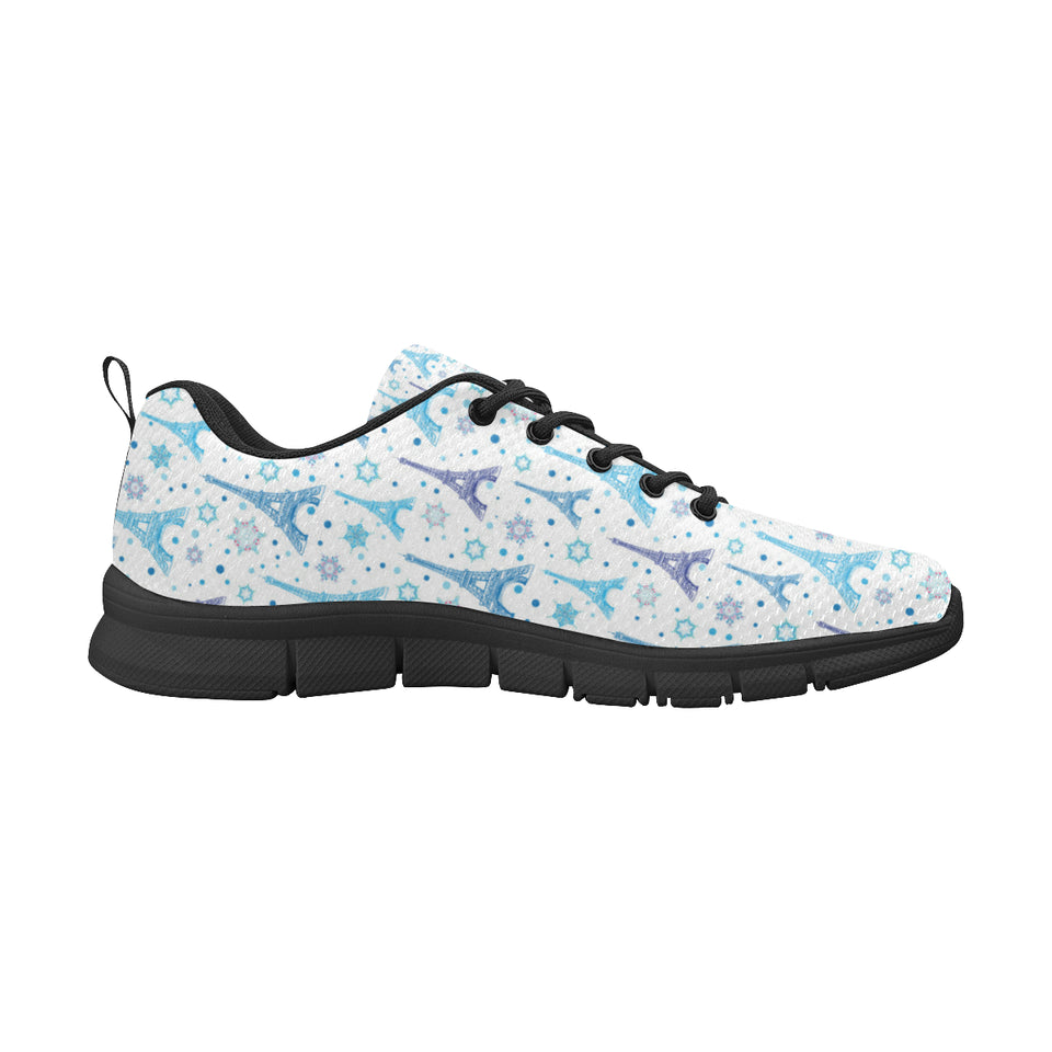 Blue Eiffel Tower Theme Pattern Print Design 01 Women's Sneaker Shoes