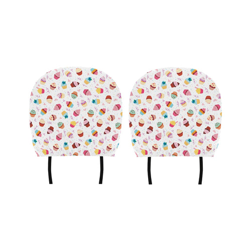 Cake cupcake design pattern Car Headrest Cover
